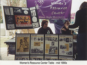 Women's Resource Center table from the mid 19990's