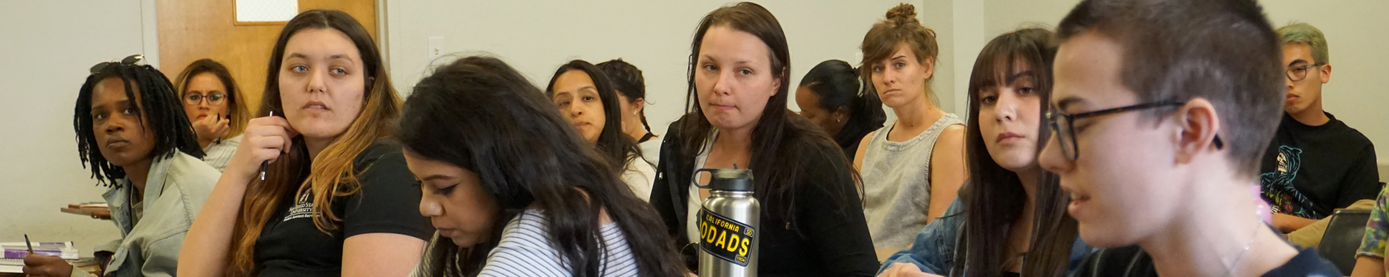 students in women's studies class in discussion